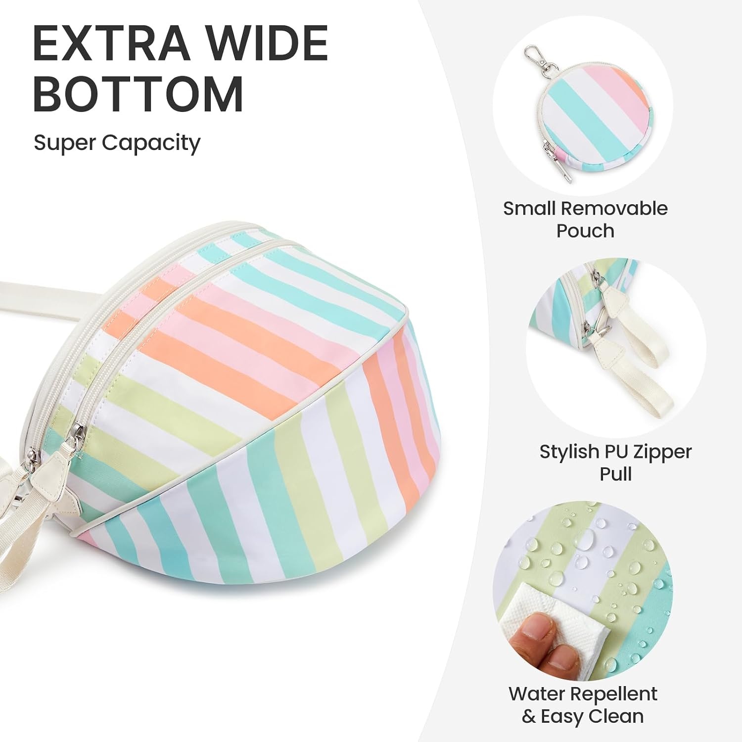 image:imageG4Free Checkered Crossbody Bum Bag for Women Brown Checkeredrainbow