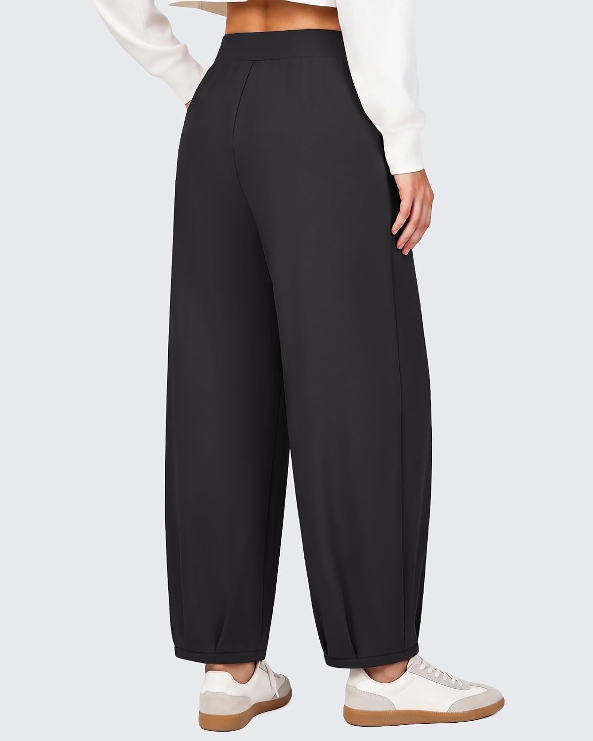 image:imageG4Free EverGoing Balloon Pants Women Ankle Length Pleated Harem TrousersBlack