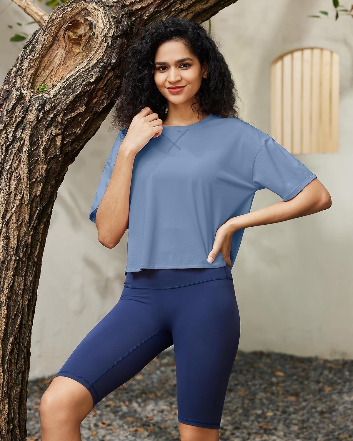 image:imageG4Free Lightbreeze Women UPF 50 Short Sleeve Workout Tops Quick Dry ShirtsDusty Blue