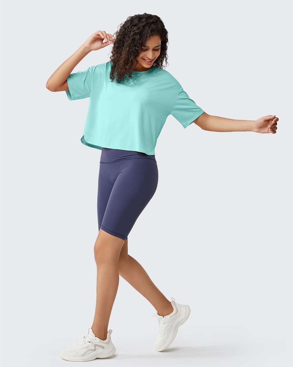 image:imageG4Free Lightbreeze Women UPF 50 Short Sleeve Workout Tops Quick Dry ShirtsLight Blue
