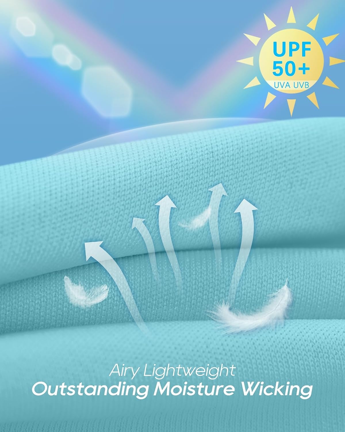 image:imageG4Free Lightbreeze Women UPF 50 Short Sleeve Workout Tops Quick Dry ShirtsLight Blue