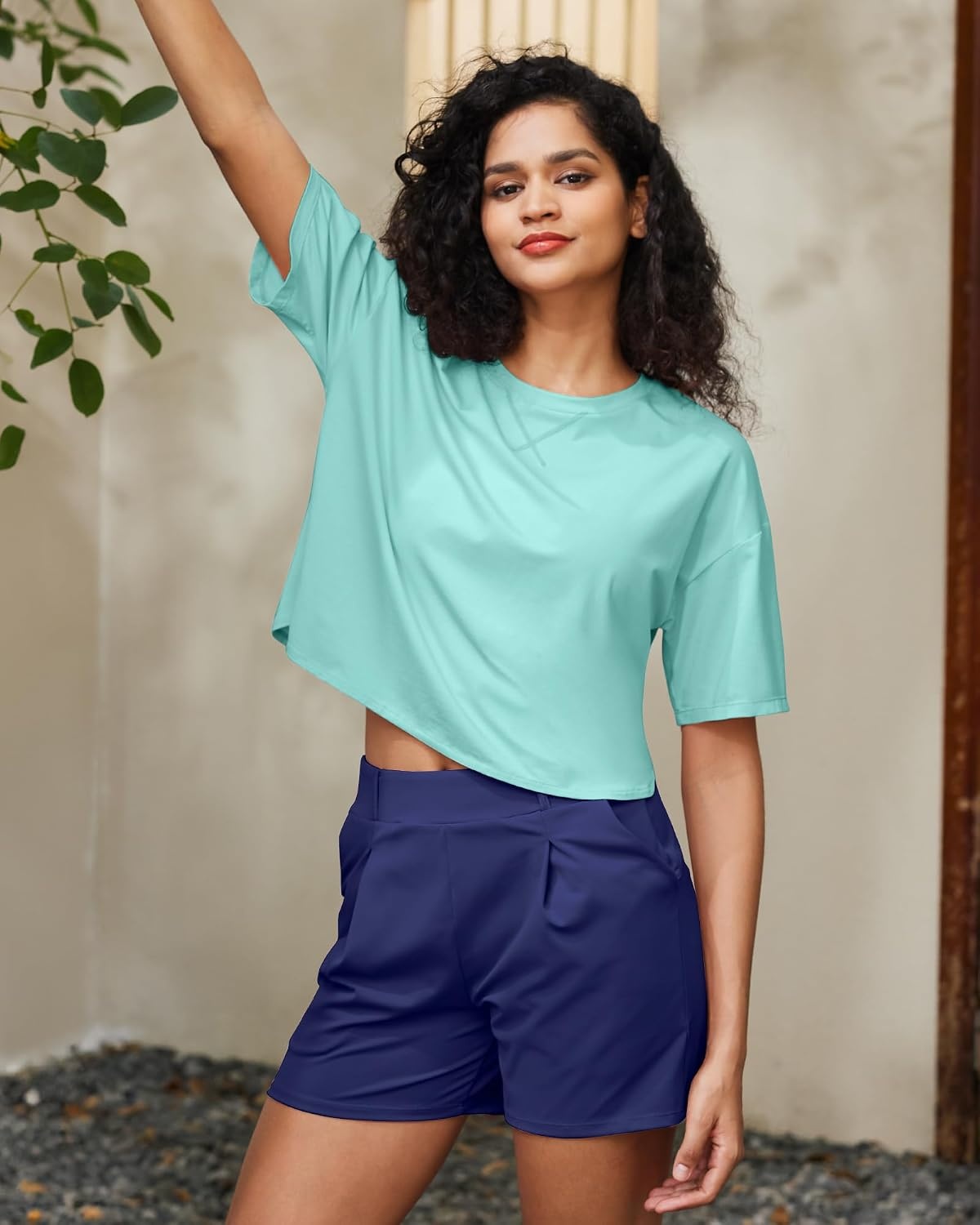 image:imageG4Free Lightbreeze Women UPF 50 Short Sleeve Workout Tops Quick Dry ShirtsLight Blue