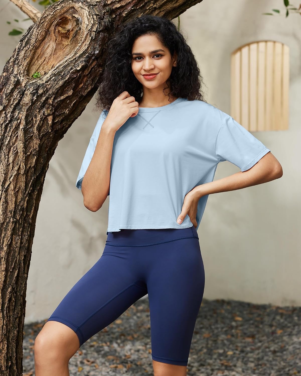image:imageG4Free Lightbreeze Women UPF 50 Short Sleeve Workout Tops Quick Dry ShirtsLight Denim