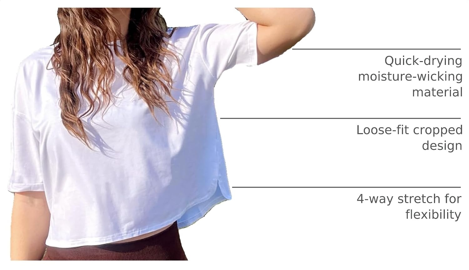 image:imageG4Free Lightbreeze Women UPF 50 Short Sleeve Workout Tops Quick Dry ShirtsWhite