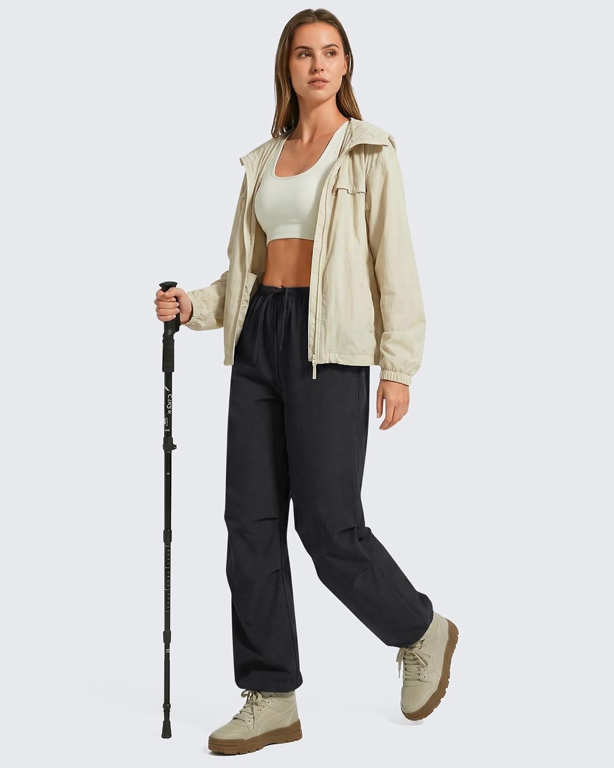 image:imageG4Free Womens Hiking Parachute Pants Lightweight UPF 50Black