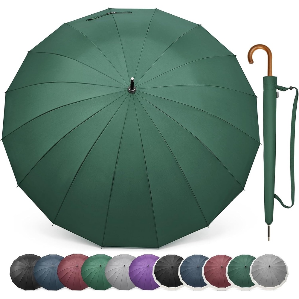 image:imageG4Free 54 Inch Large Umbrella for Rain Auto Open Golf Umbrella for 2 PeopleDark Green