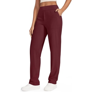 G4Free ShiftReady Women’s Dress Work Pants with Pockets Yoga Straight Leg(Dark Burgundy)