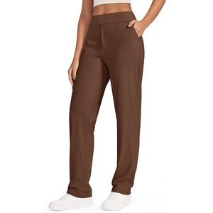 G4Free ShiftReady Women’s Dress Work Pants with Pockets Yoga Straight Leg(Dark Coffee)