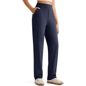 G4Free ShiftReady Women’s Dress Work Pants with Pockets Yoga Straight Leg(Dark Navy Pinstripe)