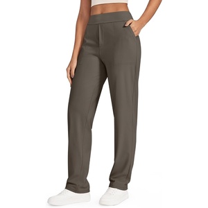 G4Free ShiftReady Women’s Dress Work Pants with Pockets Yoga Straight Leg(Dark Taupe)