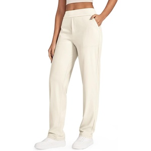 G4Free ShiftReady Women’s Dress Work Pants with Pockets Yoga Straight Leg(Ivory)