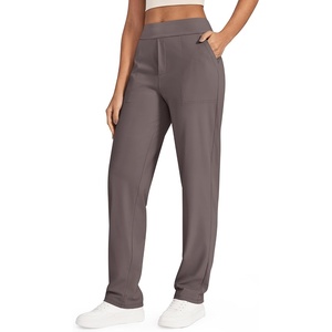 G4Free ShiftReady Women’s Dress Work Pants with Pockets Yoga Straight Leg(Taupe)