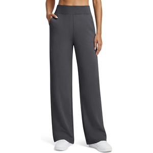 G4Free Smoofit Sweatpants Women Wide Leg Elastic High Waisted Casual Pants(Dark Gray)