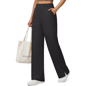 G4Free Women Lightweight Wide Leg Pants Water Resistant Athletic(Black)